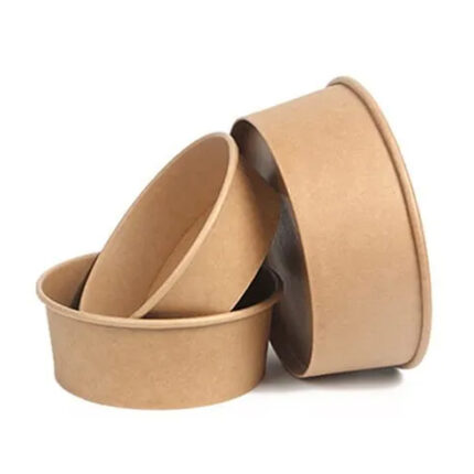 1250 ml Kraft Paper Bowl with rPET Lid Eco-Friendly Food Packaging