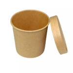 475 ml Kraft Paper Soup Cup with Kraft Paper Lid Eco-Friendly Disposable