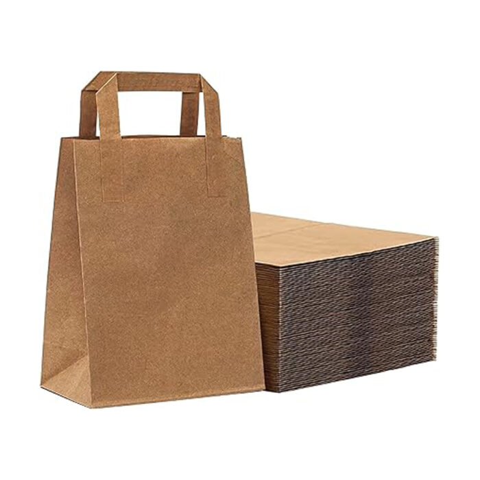 100 gsm Kraft Paper Carrying Bag with Handle 30 x 20 x 32 cm Eco-Friendly Shopping Bag