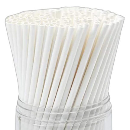 420 gsm White Paper Drinking Straw 206 x 6 mm Eco-Friendly Biodegradable Straw