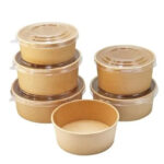 1000 ml Kraft Paper Bowl with rPET Lid Eco-Friendly Food Container